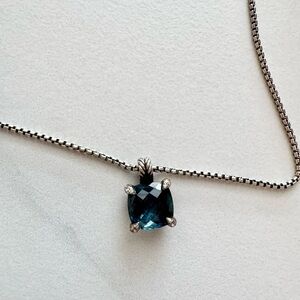 David Yurman Chatelaine® Pendant Necklace - Blue Topaz and Silver